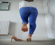 Even with jeans I am in my pantyhose who loves an exposed pantyhose sole? x from adam judith pantyhose