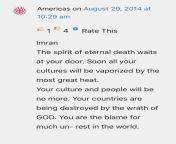 Comment left by Bahai on page exposing the Faith. TW: violence from www baha