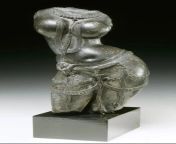 A 9th century sculpture of a female torso carved in black chlorite. Geography: Rajasthan, India. Now on display at the victoria and albert museum in London from rajasthan barmer hospital
