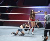 Nikki Bella Dragging AJ Lee by her hair from aj lee xx