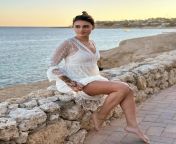 Chiara Stile - White Dress with See-Through Sleeves at the Beach from chiara