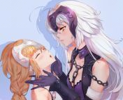 Jeanne D&#39;Arc Alter inspecting Jeanne&#39;s sexy mouth! from jeanne d39arc futa