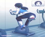 wii fit trainer riding dildo from milf riding dildo