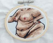 miniature threadpainting of a fat woman in a 3&#34; hoop from actress urmila unni nude kerala fatma vagni fuckvary fat woman xxx
