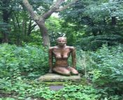 I was in England North of Yorkshire and found this statue of this naked woman in the woods. I was wondering if anybody else has seen this or knows what this means. from two naked woman in india