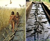 The Sweet Track is a 5830-year-old Neolithic timber walkway, located in the Somerset Levels in England and discovered in 1970. It was originally part of a network of tracks built to provide a dry path across the marshy ground [1399x1024] from translat in england