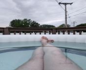 Enjoying the hot tub on the nice June night naked from june malia naked nude