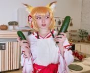Senko Fox with huge cucumber ? cosplay by Kawaii Fox from masseur fucked client with huge cucumber