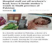 Decapitated New Borns Head Inside The Womb. Sindh Pakistan. from hydrabad sindh pakistan xxx rape