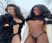 Nicole Kitt and I playing in the snow. [F] from nicole snow babestationà