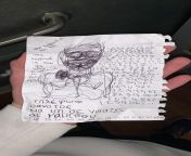 Found this drawing outside of a mall on a road trip with some buddies, This is probably just a crack head drawing things that dont make sense but can anyone decipher what any of this means? All I can read is what happened in the 90s but I have no idea from anushka s but