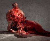 Kim Jakobsson&#39;s artwork of a female pile of flesh. from female vampire eating flesh