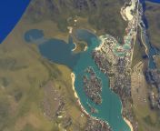 Name for this water mass? Im thinking the Bay of Fun-D. or Hitchcock Bay maybe? Totally naturally occurring I just added the quay and the sandy beach parts from quay len the gioi di dong