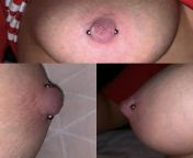 Nipple piercing too deep? I feel like the balls are sunken into my boob but could my boob just be swollen? Had this done before and this time its deeper and you cant see the barbell through a shirt like I could with my old piercing from boob just