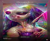 Typed &#34;heroin alien&#34; in the old AI art generator, and got this looker from indian old ai