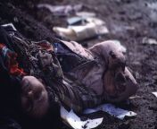 Azerbaijani mother and daughter killed together in Askeran forest, 1992. from son and daughter together