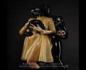 Goth latex couple ? from latex cops