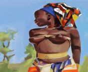 Mucubal Tribes Woman from Angola - done in Corel Painter from bibiane angola
