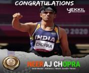 Gold!!! Golden Arm!! Heartiest Congratulations to Neeraj Chopra for winning a Gold Medal in Javelin throw at the #TokyoOlympics. The first Indian to win an Olympic Gold Medal in Athletics. Every Indian is proud of your astounding victory ! #Tokyo2020 #Nee from neeraj madhav