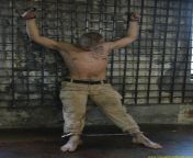 Electric nipples torture for military prisoner. A pic from RusCapturedBoys.com video Slava - The Prisoner of War. Part II from prisoner of war porn