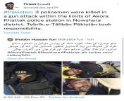 Pakistan: TTP kills 3 policemen in Nowshera from ،pakistan