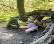 White Girl Boobs Flash in the Woods Squatting from bengali girl boobs suck in