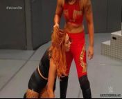 Defenceless Becky Lynch forced to smell Shayna Bazslers crutch after a humiliating loss. from boss forced security girl blowjed sex