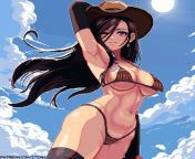 Tifa Lockhart - Cowgirl Tifa bikini (Itzah) [Final Fantasy VII] from final fantasy vii tifa prisoner