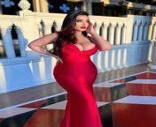 NRI Desi Canadian Beauty in Red Dress from desi in red