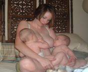 Mom breastfeeding twins from asian mom breastfeeding cat
