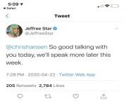 Jeffree Star is going onto Chris Hansens show to discuss Dahvie Vanity from jeffree star