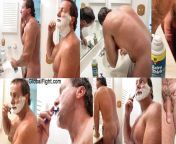 Manly Musclebear Dad Nude Shaving in Bathroom from telugu girls bathroom athulu shaving