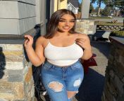 Curvy Desi Canadian Beauty in Ripped Jeans from yoya grey ripped jeans