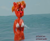 Getting into 3d furry art, this is Vanessa at the beach from 3d furry