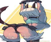 If I walked in a room and saw (Ms. Fortune) in this pose you better believe Im taking out my cock and sliding it into her pussy. Shes definitely top 5 sexiest SkullGirls in my opinion and I would love to clap her cheeks from aunty upskirt in publicll aunty and small boy