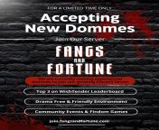 NSFW +18 FINDOM FEMDOM SERVER. Our incredible community of findom vampire queens is ACCEPTING NEW DOMMES!!!! Yes... and of course always welcome to all finsubs ? to play game and spoil your fav vampires. from play game and cum