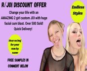 ?Another r/JOI DISCOUNT OFFER? We are Sasha and Baby and here is an amazing opportunity, courtesy of the r/JOI mod team. We create Custom JOI videos, Impregnation Theme JOE&#39;s, Custom Fetish Videos, etc. Imagine us screaming your name, begging for your from classmate joi