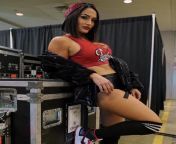 Nikki Bella gets a victory over Shotzi Blackheart in the past womens wrestler vs current womens wrestler match from womens sperm