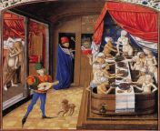 I found the manuscript they used to portray Wenceslas&#39; more frivolous pursuits. It is called Scenes of a Bathhouse, painted by the Master of Anthony of Burgundy, circa 1470 from manuscript