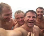 STEVE BACKSHALL being mounted by ANDY TORBET and two other hot crew members!! from steve backshall mounted
