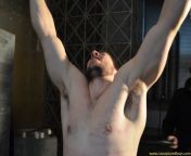 Back flogging of hairy armpits spread eagled military. A pic from RusCapturedBoys.com video. from 1085 jpg video bef