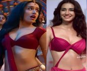 Shraddha and Disha in half sarees, two cumdumpsters getting naughty with each other, dream lesbian pairing ever from periya kundy tite sarees
