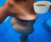 How do you like your coffee? Nude in the pool seemed like the perfect spot this morning! from caleb coffee nude