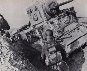 A German soldier passes a Lend-lease M3 Stuart knocked out near Orel, July 1942 from orel secha bacha