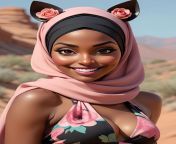Rose Hijab Catgirl from hijab head
