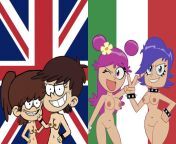 Lynn Loud And Luna Loud British Flag naked Ami and Yumi Italian Flag Naked from lori loud and leni loud