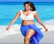Nidhi Agarwal navel in white top and blue skirt from www romantic xxxxx nidhi agarwal