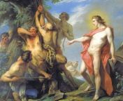 Marsyas Flayed by the order of Apollo. (Charles Andre Van Loo- 1753) oil on canvas. from naago loo raaxayn baashaal wasmo