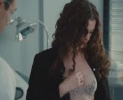Anne Hathaway embarrassed boob reveal from boob tit press