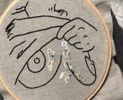 Ive been inundated with work and chores and havent had too much time for erotic embroidery but heres a sneak peek of what Ive been working on... from missax com watching porn with jessa sneak peek